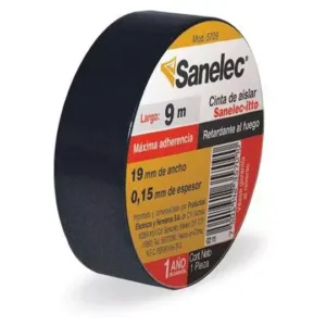 Cinta De Aislante Sanelec Negro 9M